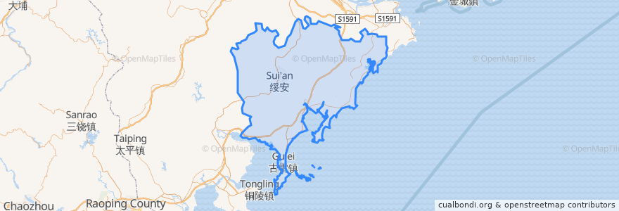 Mapa de ubicacion de 漳浦县.