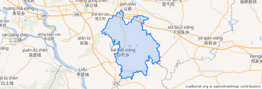 Mapa de ubicacion de 白圩乡.