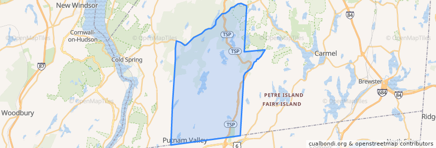 Mapa de ubicacion de Town of Putnam Valley.