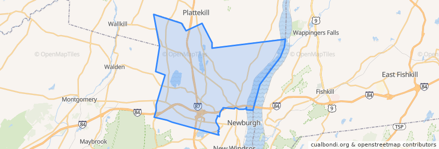 Mapa de ubicacion de Town of Newburgh.