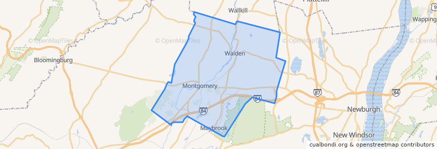 Mapa de ubicacion de Town of Montgomery.