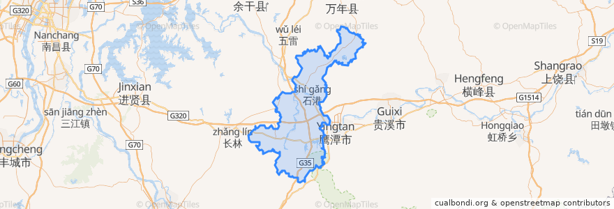 Mapa de ubicacion de 余江区.