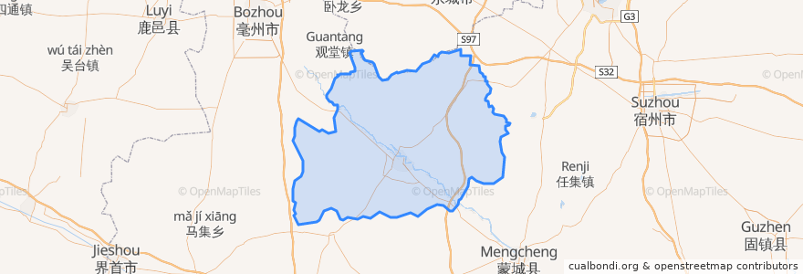 Mapa de ubicacion de 涡阳县.