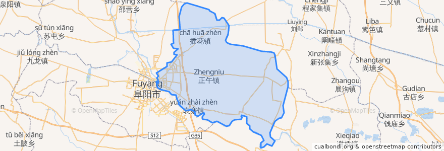 Mapa de ubicacion de 颍东区.