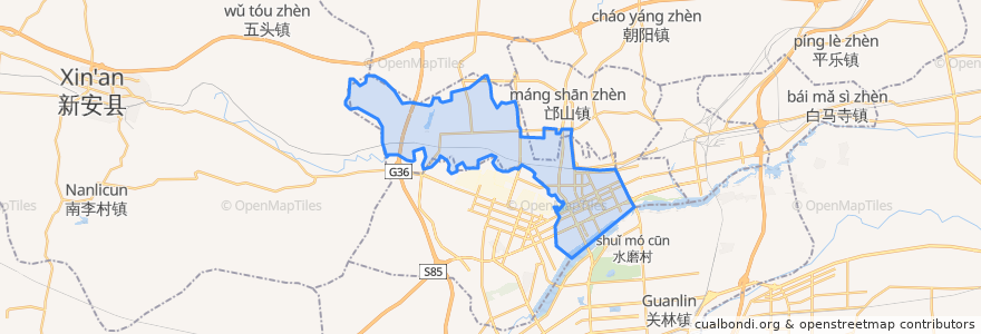 Mapa de ubicacion de 西工区.