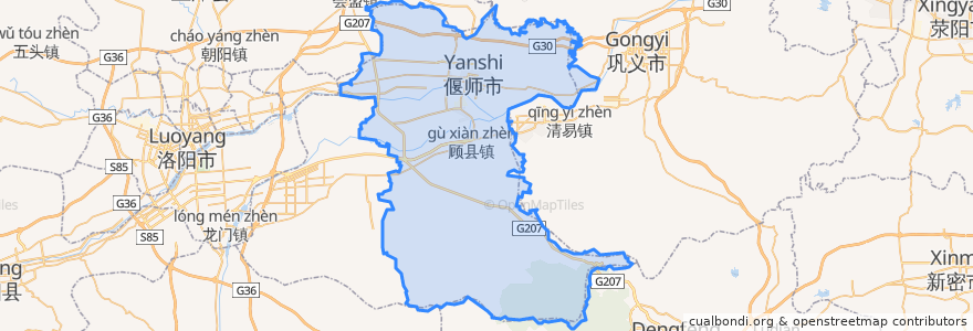 Mapa de ubicacion de 偃师区.