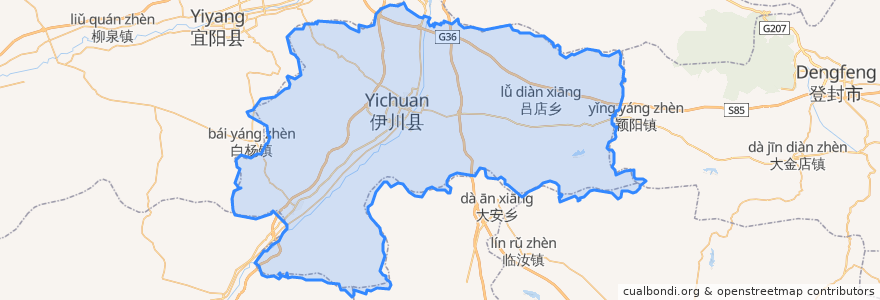 Mapa de ubicacion de 伊川县.