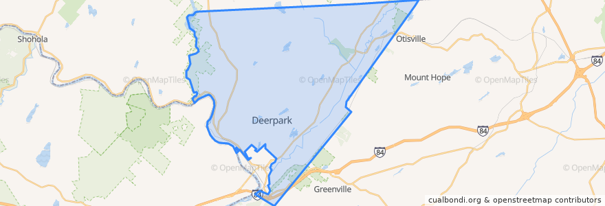 Mapa de ubicacion de Town of Deerpark.