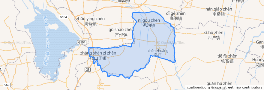 Mapa de ubicacion de Tai'erzhuang District.