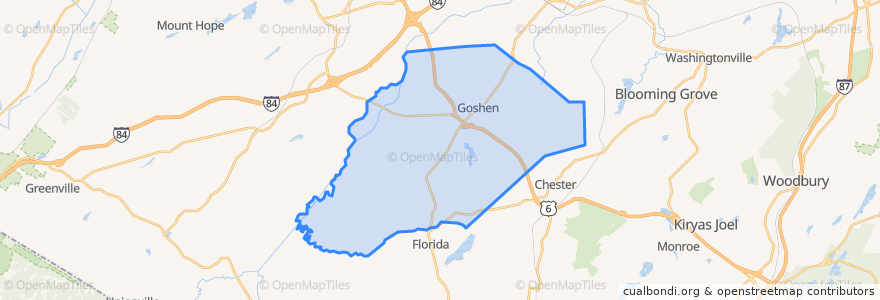 Mapa de ubicacion de Town of Goshen.