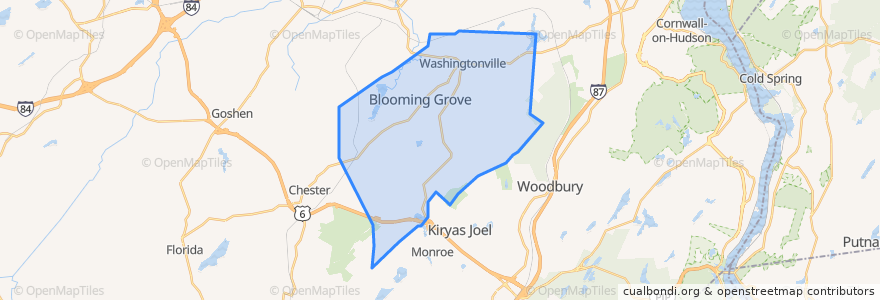 Mapa de ubicacion de Town of Blooming Grove.