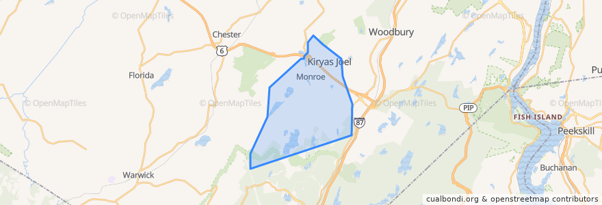 Mapa de ubicacion de Town of Monroe.