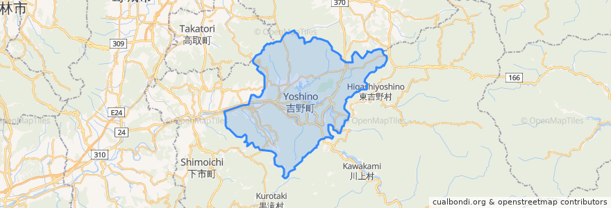 Mapa de ubicacion de 吉野町.