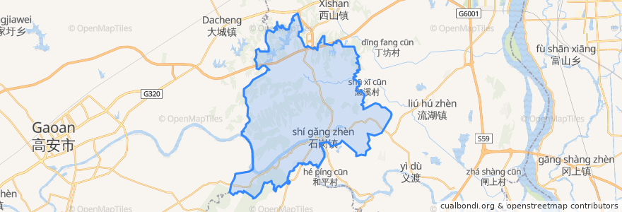 Mapa de ubicacion de 石岗镇.