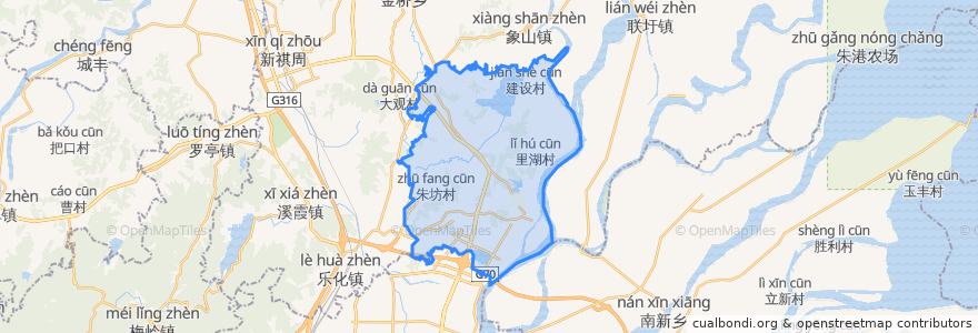 Mapa de ubicacion de 樵舍镇.