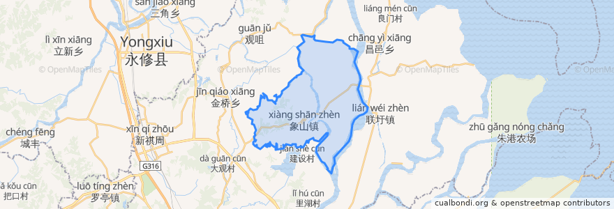 Mapa de ubicacion de 象山镇.