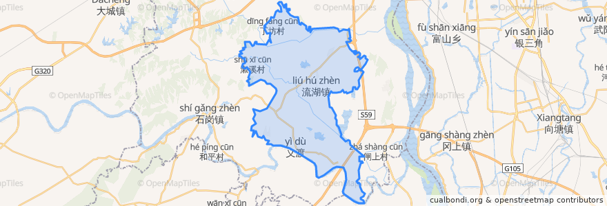 Mapa de ubicacion de 流湖镇.