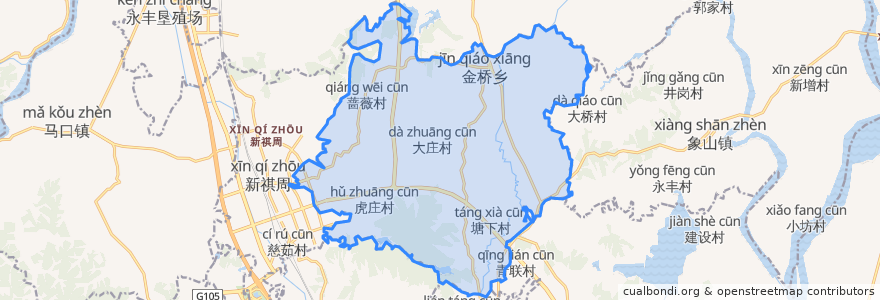 Mapa de ubicacion de 金桥乡.