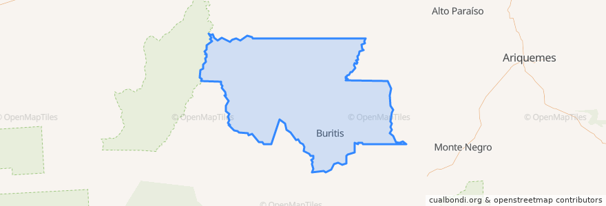 Mapa de ubicacion de Buritis.