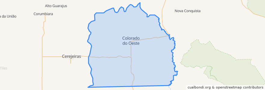 Mapa de ubicacion de Colorado do Oeste.