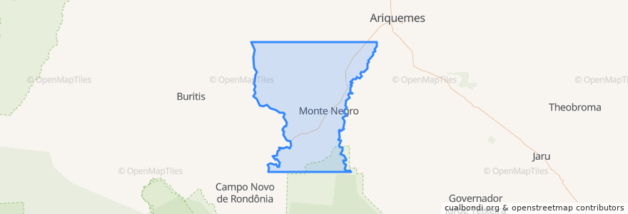 Mapa de ubicacion de Monte Negro.