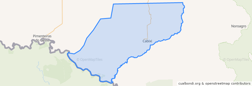 Mapa de ubicacion de Cabixi.