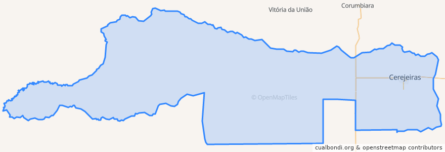 Mapa de ubicacion de Cerejeiras.