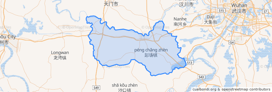 Mapa de ubicacion de Xiantao.