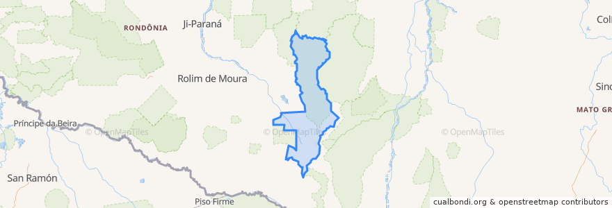 Mapa de ubicacion de Vilhena.