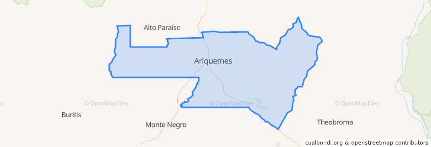 Mapa de ubicacion de Ariquemes.