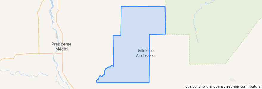 Mapa de ubicacion de Ministro Andreazza.