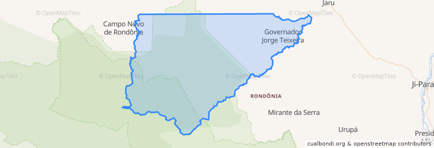 Mapa de ubicacion de Governador Jorge Teixeira.