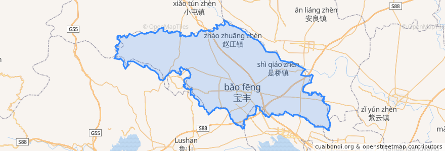 Mapa de ubicacion de 宝丰县.