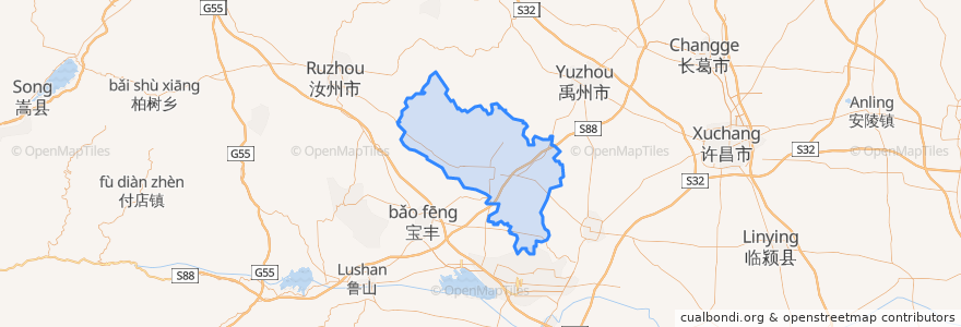 Mapa de ubicacion de 郏县.