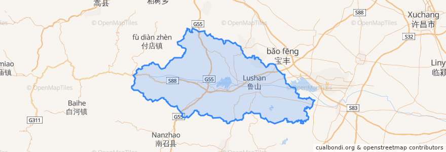 Mapa de ubicacion de 鲁山县.