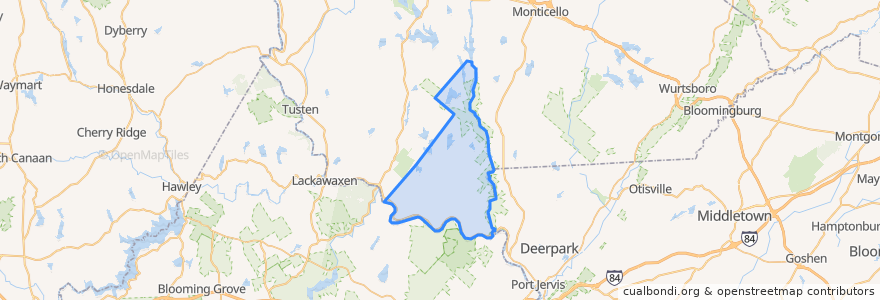 Mapa de ubicacion de Town of Lumberland.