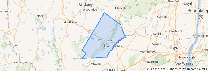 Mapa de ubicacion de Town of Mamakating.