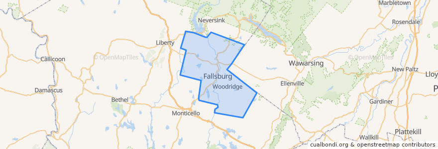 Mapa de ubicacion de Town of Fallsburg.
