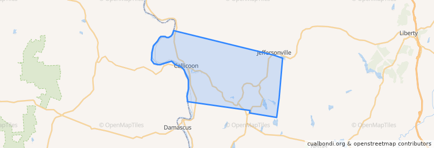 Mapa de ubicacion de Town of Delaware.