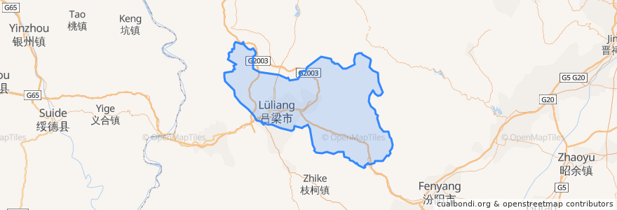 Mapa de ubicacion de 离石区.