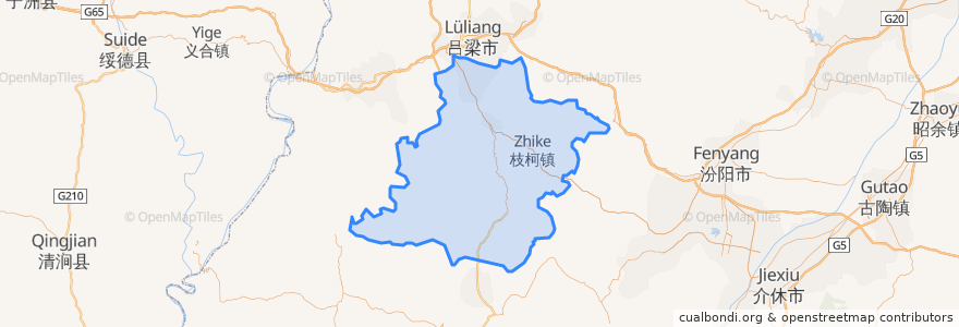 Mapa de ubicacion de 中阳县.