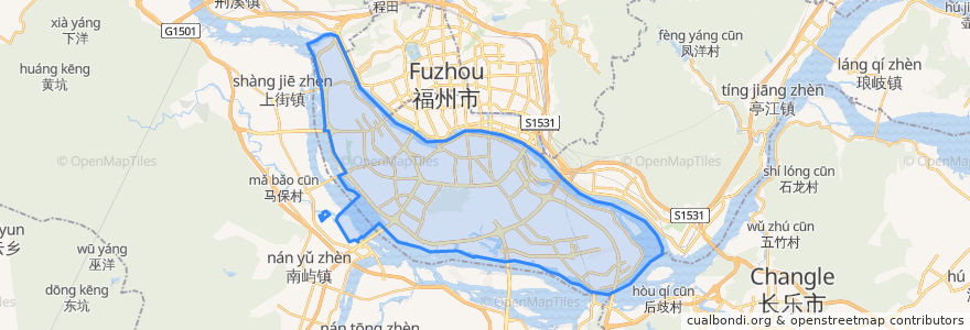 Mapa de ubicacion de 仓山区.