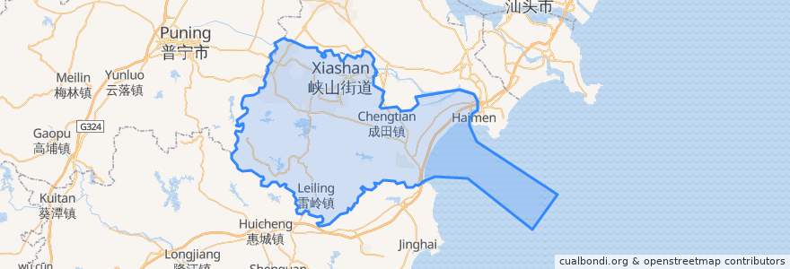 Mapa de ubicacion de 潮南区.