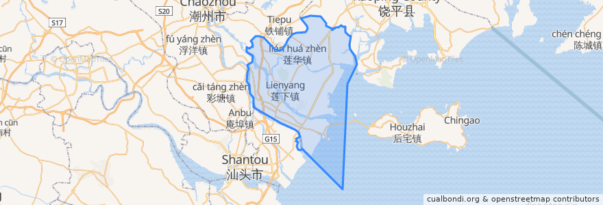 Mapa de ubicacion de 澄海区.