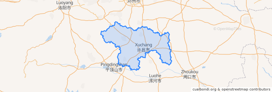 Mapa de ubicacion de 许昌市.