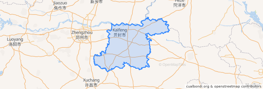 Mapa de ubicacion de Kaifeng.