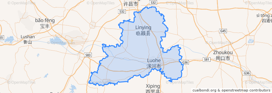 Mapa de ubicacion de Luohe.