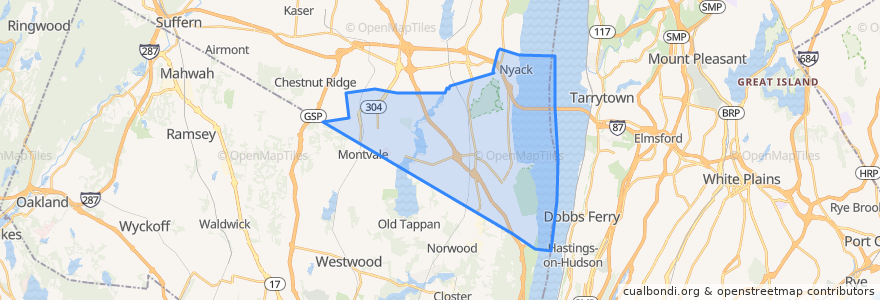Mapa de ubicacion de Town of Orangetown.