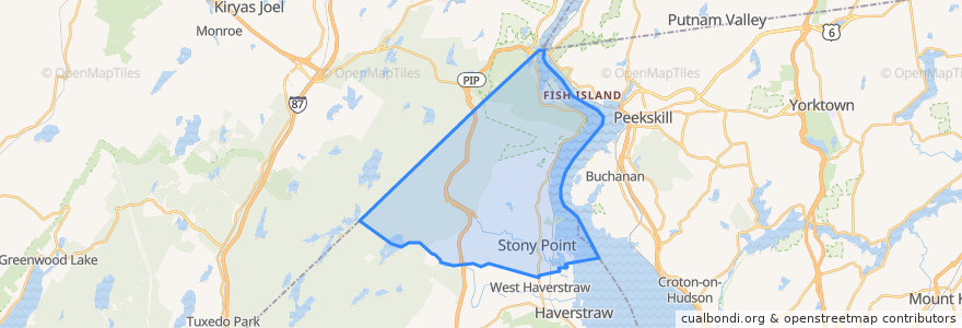 Mapa de ubicacion de Town of Stony Point.