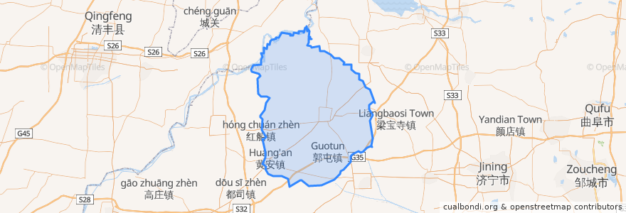 Mapa de ubicacion de 郓城县.